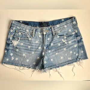 Lucky Brand•”The Cut Off” Distressed Denim Star Print Shorts•sz: 10/30